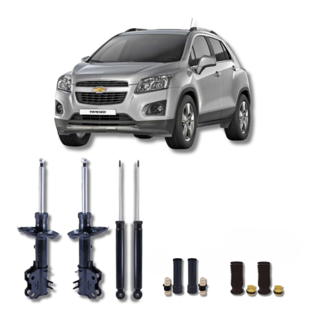 Kit Completo de Amortecedores Dianteiros e Traseiros com Kits de Batentes e Guarda-Pó Chevrolet Tracker 2013 até 2020 - Remanufaturado