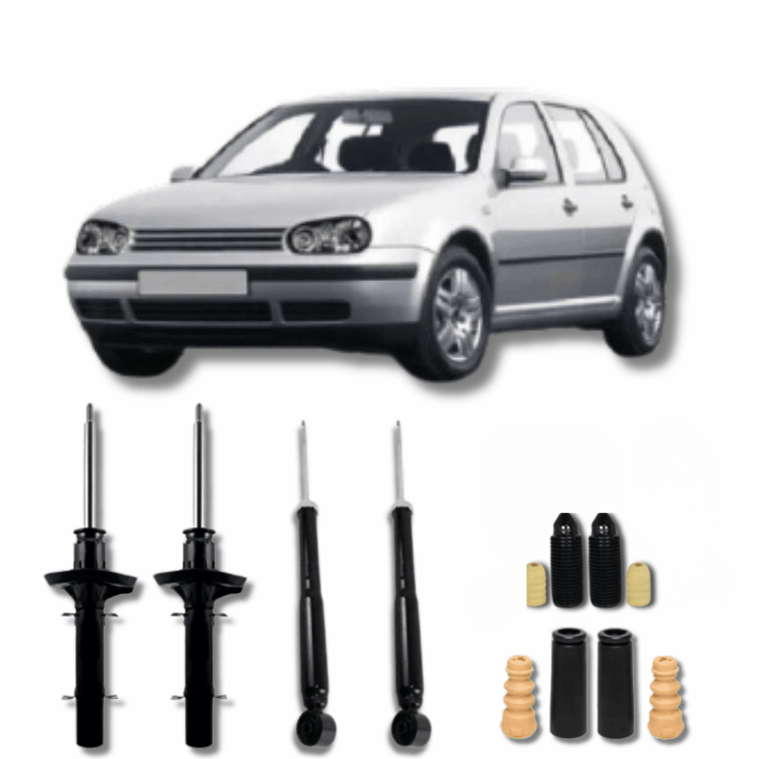 Kit Completo de Amortecedores Dianteiros e Traseiros com Kit de Batentes e Guarda-Pó Golf Moderno 1998 Até 2019 - Remanufaturado