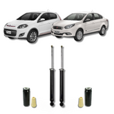 Amortecedores Traseiros com Kit de Batentes e Guarda-Pó Novo Palio/Grand Siena 2012 Até 2021 - Remanufaturado