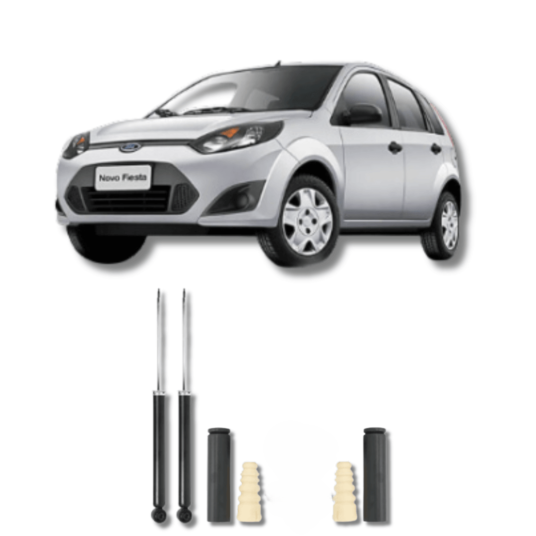 Amortecedores Traseiros com Kit de Batentes e Guarda-Pó Ford Fiesta Moderno 2002 até 2014 - Remanufaturado