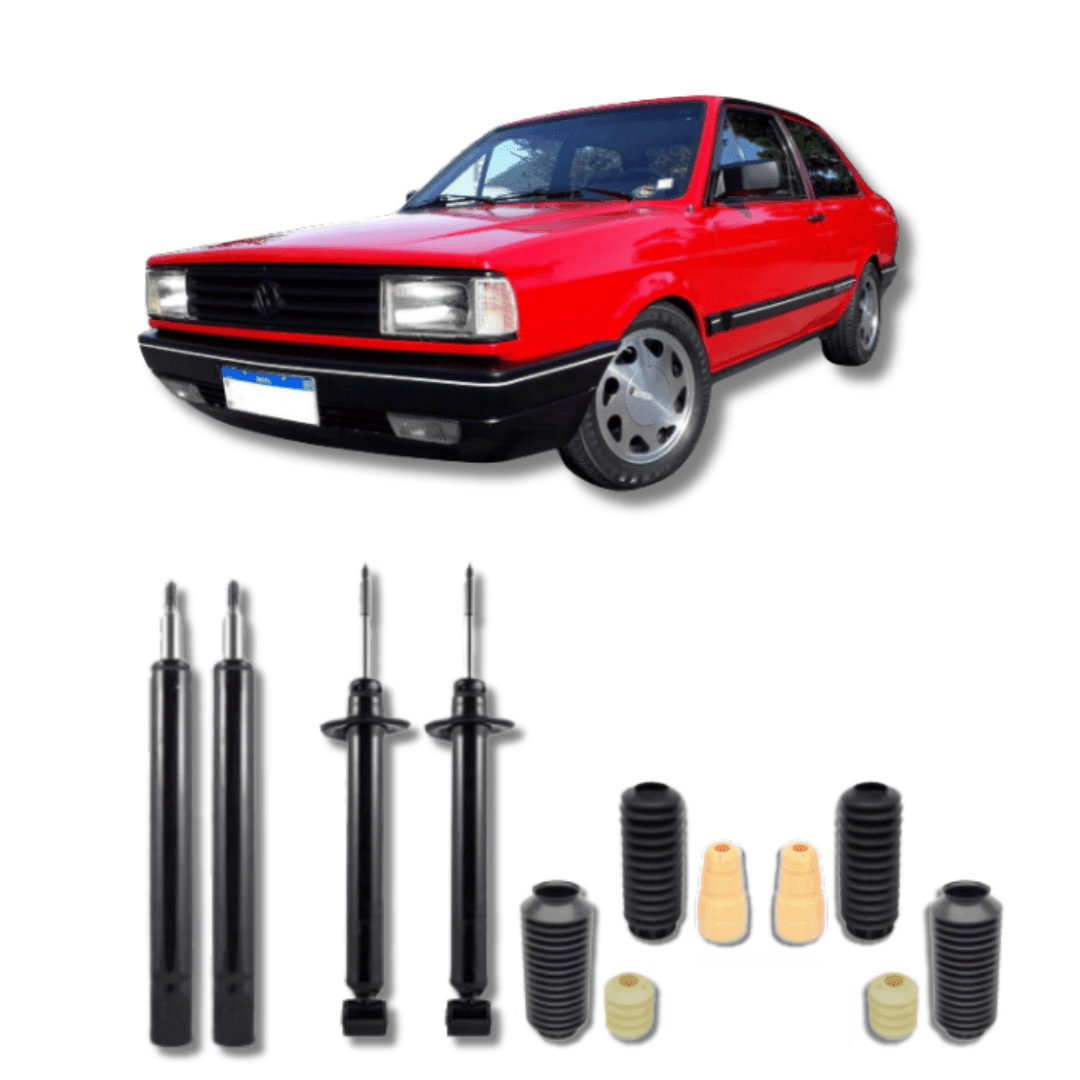 Kit Completo de Amortecedores Dianteiros e Traseiros Gol Antigo/Quadrado 1980 Até 1994 com Kit de Batentes e Guarda-Pó - Remanufaturado