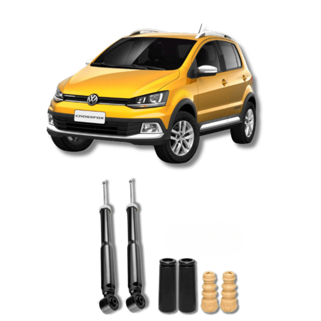 Amortecedor Traseiro CrossFox 2005 Até 2017 com Kit de Batentes e Guarda-Pó - Remanufaturado