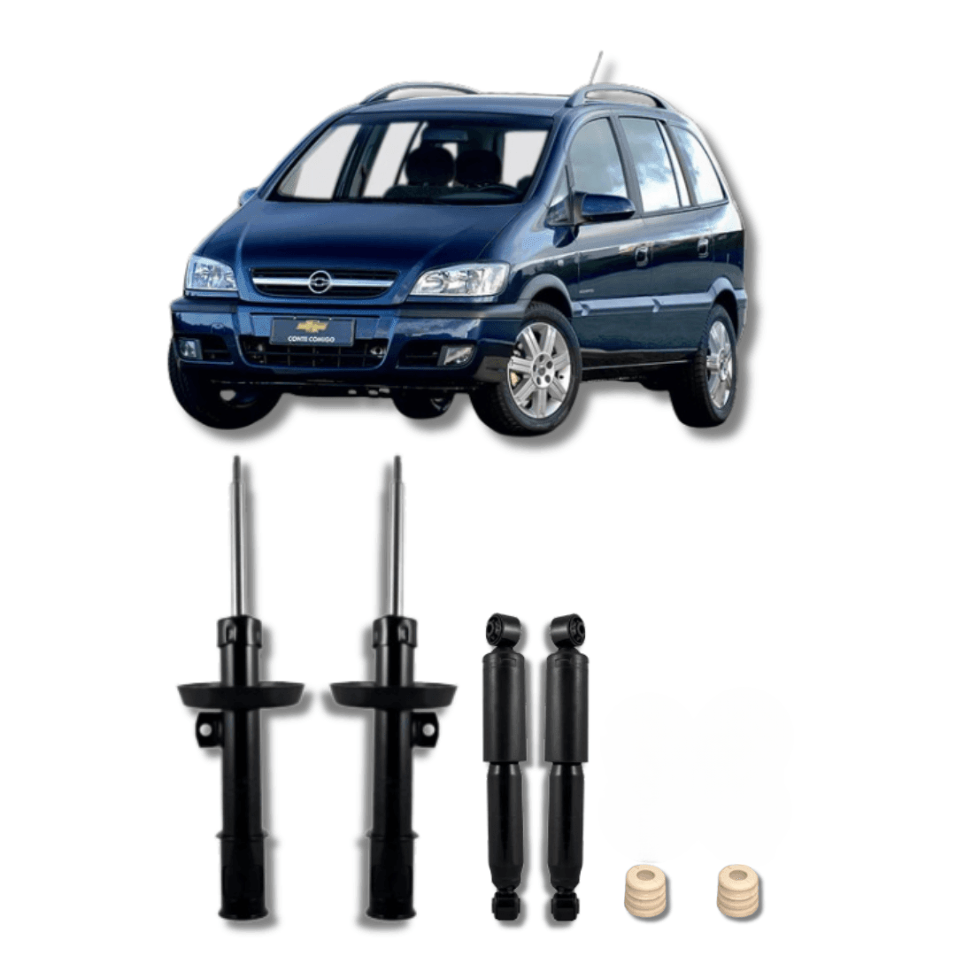 Kit Completo de Amortecedores Dianteiros e Traseiros Zafira 2001 Até 2012 com Kits de Batentes e Guarda-Pó - Remanufaturado