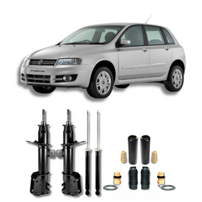 Kit Completo de Amortecedores Dianteiros e Traseiros com Kits de Batentes e Guarda-Pó Fiat Stilo 2002 Até 2010 - Remanufaturado