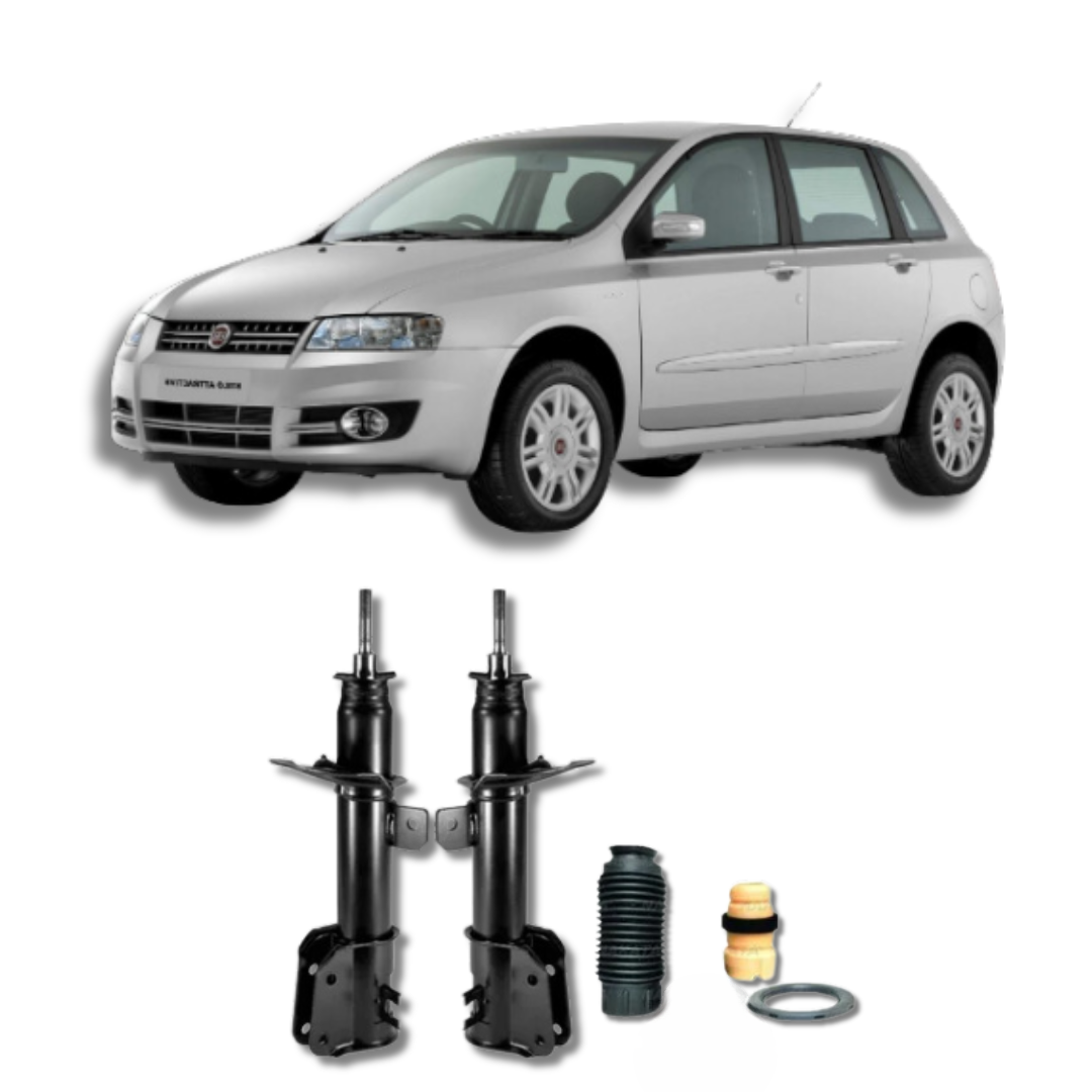Amortecedores Dianteiros com Kit de Batentes e Guarda-Pó Fiat Stilo 2002 Até 2010 - Remanufaturado