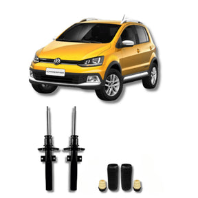 Amortecedor CrossFox 2005–2017 – par dianteiro com kit batente remanufaturado