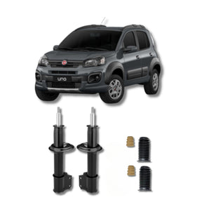 Amortecedor Uno Way 2008–2013 – par dianteiro com kit batente remanufaturado