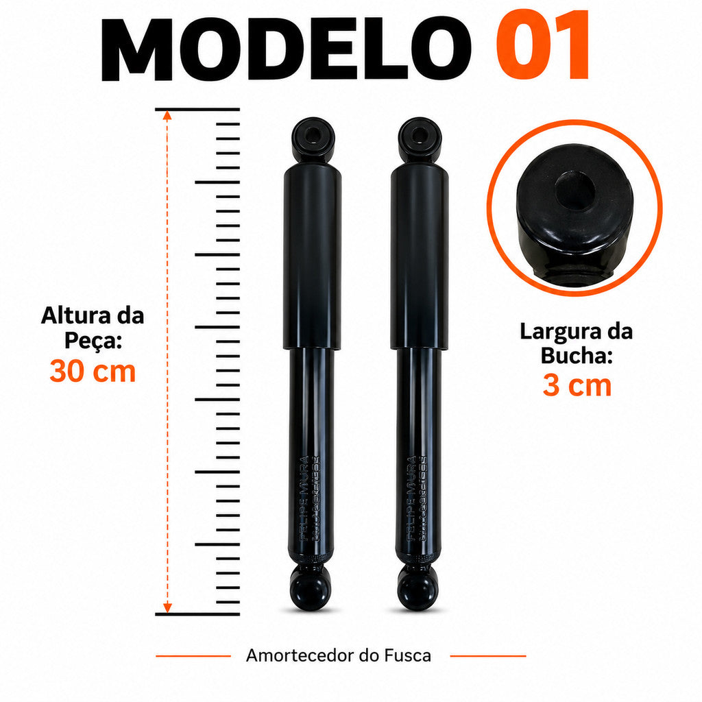 Amortecedor para Carretinha e Reboque c/ Bucha – padrão Fusca com bucha remanufaturado